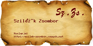 Szilák Zsombor névjegykártya