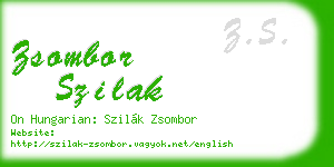 zsombor szilak business card