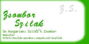 zsombor szilak business card